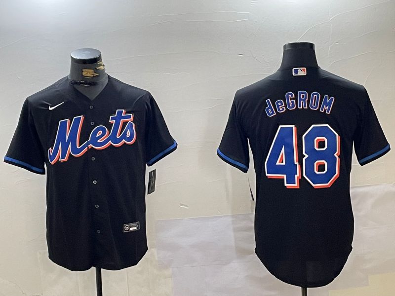 Men New York Mets #48 Degrom Black Game 2024 Nike MLB Jersey style 3->new orleans saints->NFL Jersey